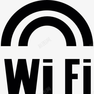 蓝色信号标志WiFi信号与弓图标图标