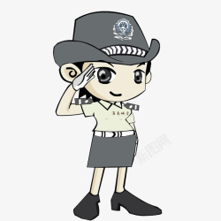 公务员之女警官卡通形象素材