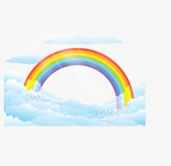 空中彩虹空中云端美丽彩虹高清图片
