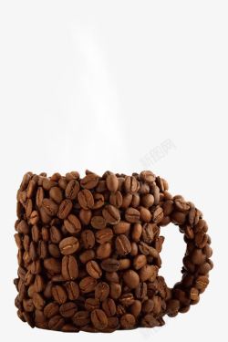 咖啡豆砌成的杯子素材