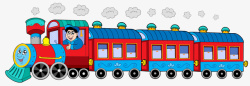 行驶的火车正在行驶的卡通小火车高清图片