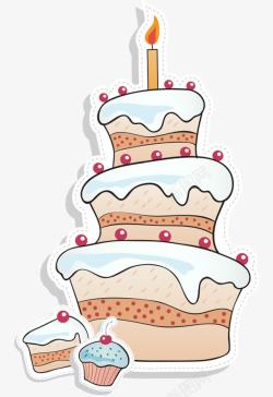 多层生日蛋糕卡通生日蛋糕片高清图片