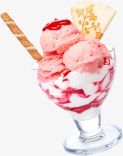 草莓酸奶冰激凌创意摄影夏天的冰激凌草莓高清图片