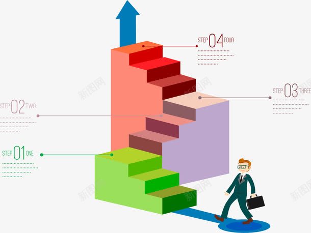上楼梯的商务小人png免抠素材_88icon https://88icon.com 商务小人 楼梯 步骤 矢量素材 递进 阶梯