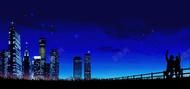 浪漫星空效果图背景bannerjpg设计背景_88icon https://88icon.com 浪漫星空效果图夜晚城市情侣高楼