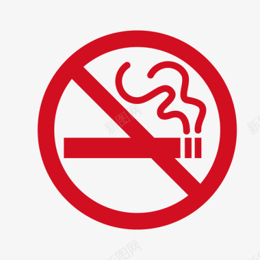 红色云彩红色禁止香烟标志图标图标