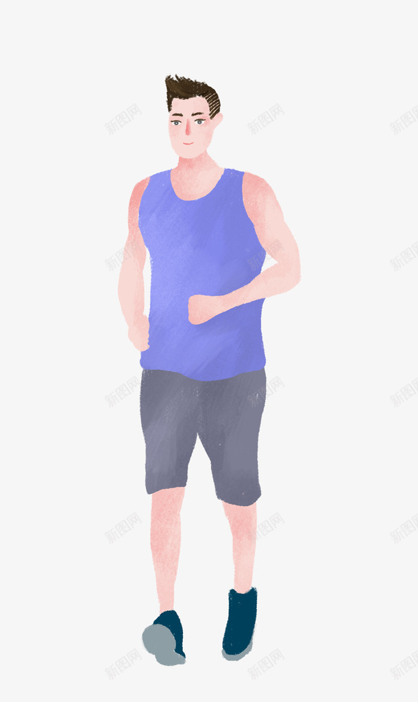 手绘人物插图跑步锻炼身体的男人png免抠素材_88icon https://88icon.com 人物插图 手绘 插画 男人 跑步 锻炼身体