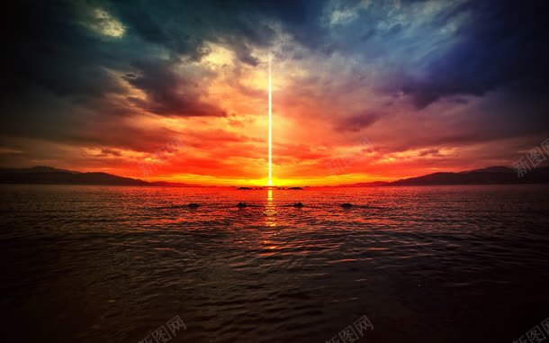 阳光升起时的海平面jpg设计背景_88icon https://88icon.com 升起 海平面 阳光