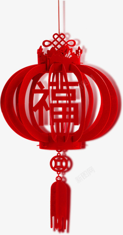 红色福字PNG节日灯笼红色高清图片
