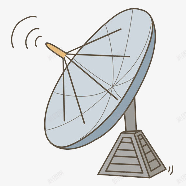 手绘接收塔png免抠素材_88icon https://88icon.com 信号 信号接收器 卡通 卫星天线 手绘 插图 简笔