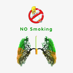 禁止吸烟和吸烟者损伤的肺部素材