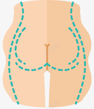 手术臀部紧致卡通手术矢量图图标图标