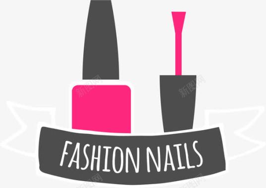 粉色裙子美甲店logo图标图标