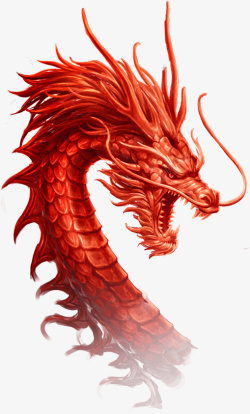红色中国风巨龙装饰图案素材