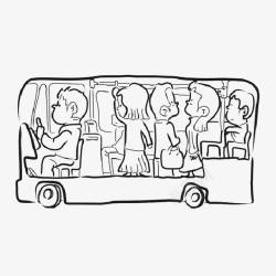 小孩坐车安全知识坐公交车的人们高清图片