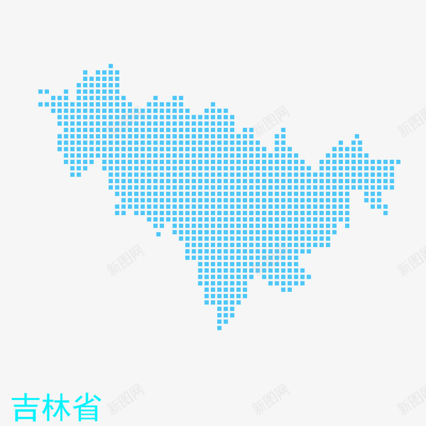 吉林省地图psd免抠素材_88icon https://88icon.com png图形 吉林省 地图 点状 蓝色 装饰