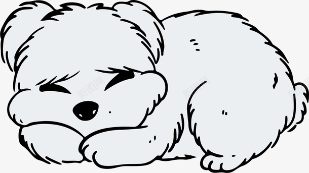 狗年挂历狗年趴着睡觉的小狗图标图标