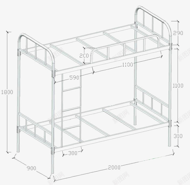 床铺png免抠素材_88icon https://88icon.com 学校宿舍 宿舍 床铺 简笔
