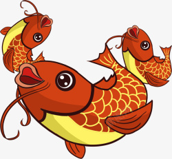 鲤鱼象征红锦鲤手绘活动装饰高清图片