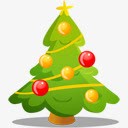 圣诞树彩球卡通图标图标