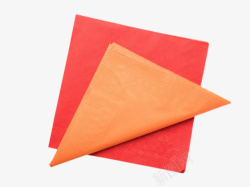 红橙色折叠着餐巾纸实物素材