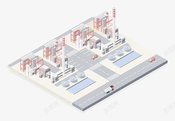 变电站效果图png免抠素材_88icon https://88icon.com 工业 核电站 电站 道路