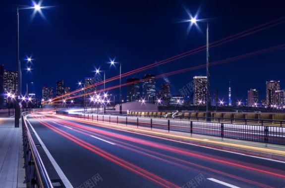 欧洲城市道路夜景背景