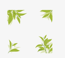清香绿色夏季茶叶矢量图素材