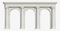 罗马建筑白色石柱拱洞高清图片
