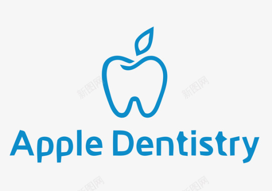 牙科牙齿与苹果结合logo矢量图图标图标