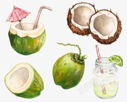 夏天椰汁椰子高清图片