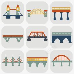 icon桥梁九种卡通桥梁图标高清图片