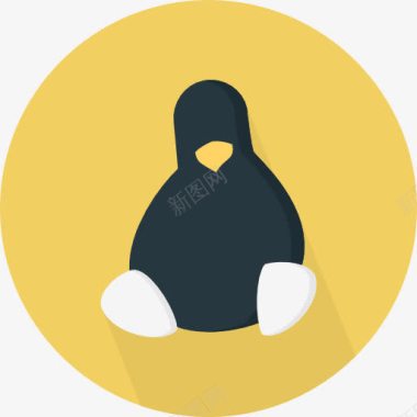 矢量企鹅妹Linux图标图标