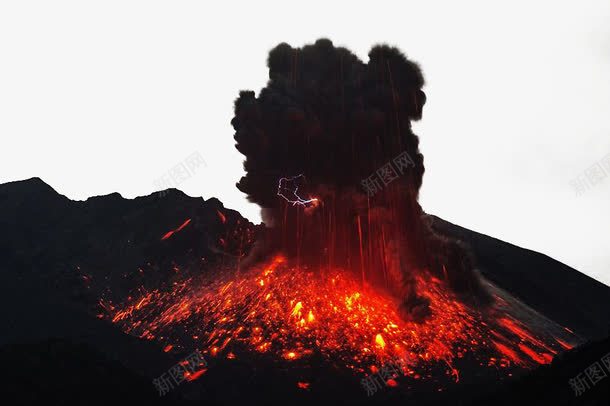火山爆发png免抠素材_88icon https://88icon.com 冒烟 图片 岩浆 岩浆爆炸 火山岩石 燃烧 自然 闪电