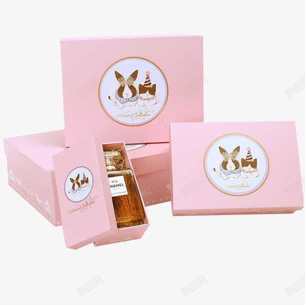 粉色兔子礼品盒png免抠素材_88icon https://88icon.com 不同规格礼盒 包装彩盒 温馨粉色 礼盒实物素材