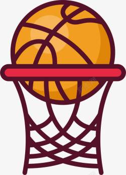 篮球篮板可爱卡通进球图标高清图片