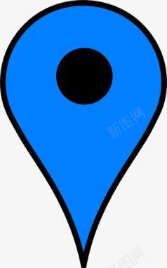 公共信息标志蓝色地图标图标