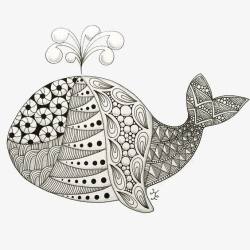 手绘装饰插画鲨鱼素材