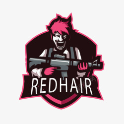 红头红头发体育竞技游戏logo矢量图图标高清图片