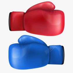 红色和蓝色拳击手套插画素材
