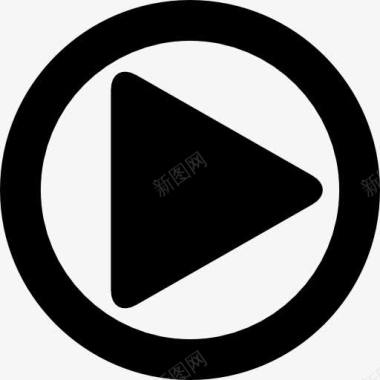 视频播放器玩三角按钮符号一圈图标图标