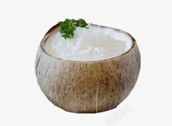 圆形椰子壳做的椰子冻素材