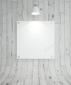 墙壁灯木板上的白板和灯光高清图片
