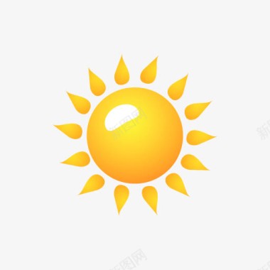 卡通木马矢量太阳图标卡通太阳图标黄色太阳pn图标