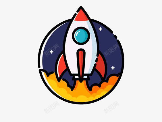 卡通火箭png免抠素材_88icon https://88icon.com 加速 喷射的火箭 扁平化 火箭 航天 航空