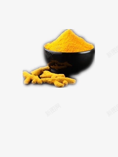 一碗姜黄png免抠素材_88icon https://88icon.com 产品实物 姜黄 姜黄色 调味 黄色