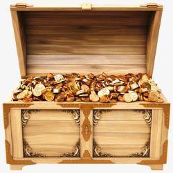 游戏箱子手绘黄金藏宝箱高清图片