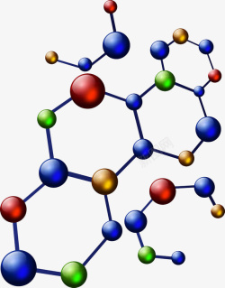 螺旋分子卡通插画分子结构立体插画高清图片
