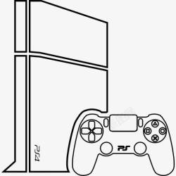 PS4视频游戏控制台手柄图标高清图片