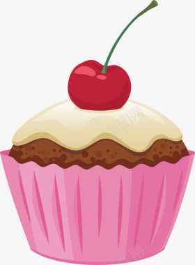 樱桃果味的沙河特色蛋糕矢量图图标图标